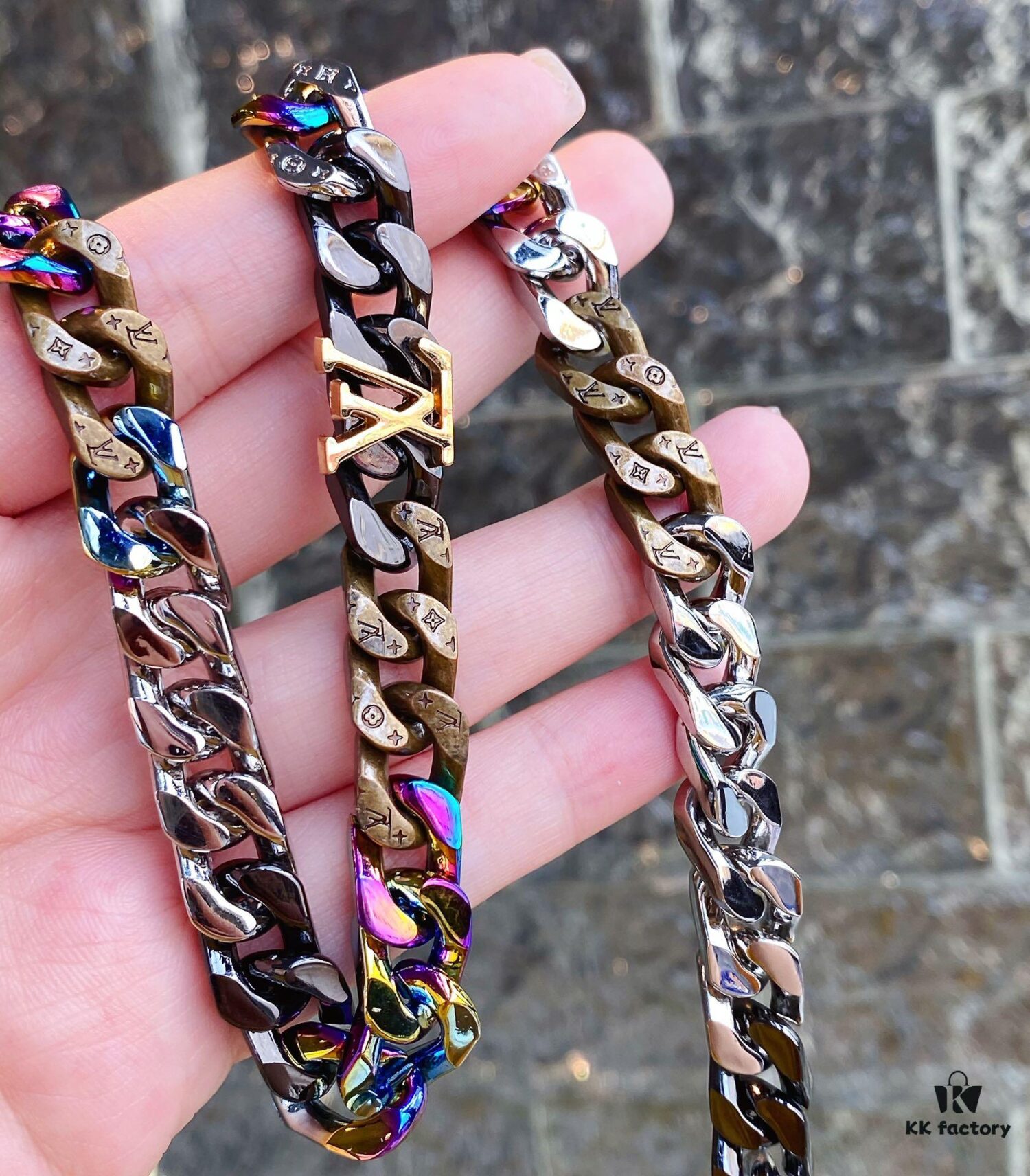 692fce7999f2d84055c89a47 Lv New Cuban Necklace, Candy Colors, 48cm Length