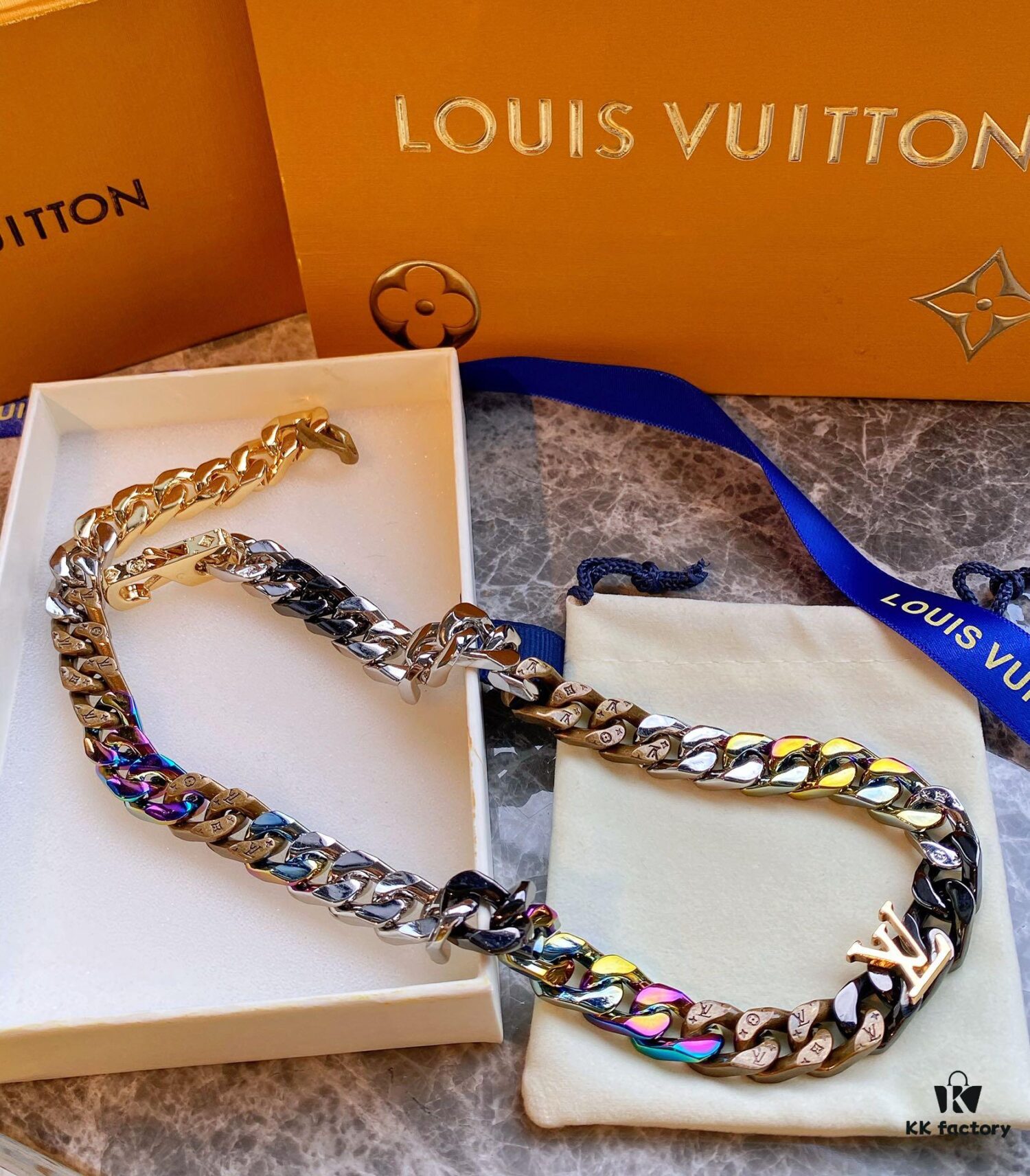 692fce7b99f2d84055c89a4b Lv New Cuban Necklace, Candy Colors, 48cm Length