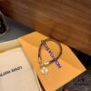 692fce8299f2d84055c89a59 LV Leather Cord Bracelet with Letter Pendant