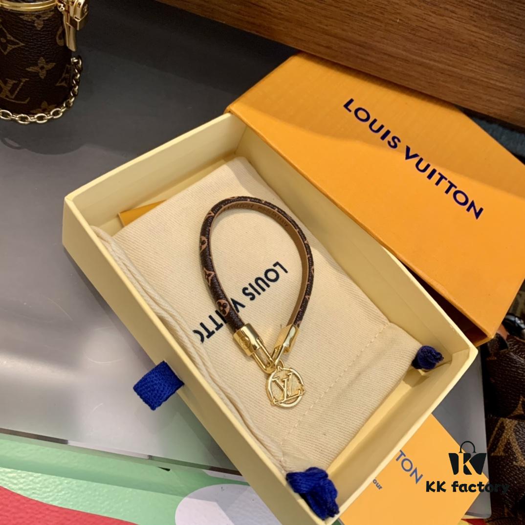 692fce9499f2d84055c89a78 LV Leather Cord Bracelet with Letter Pendant