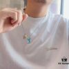 692fce9b99f2d84055c89a86 Original Order Level LV New Enamel Turtle Necklace, Authentic Logo LV Necklace for Men, Multi-Pendant Blue LV Letter Necklace 8755095