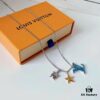 692fce9e99f2d84055c89a8c Original Order Level LV New Enamel Turtle Necklace, Authentic Logo LV Necklace for Men, Multi-Pendant Blue LV Letter Necklace 8755095