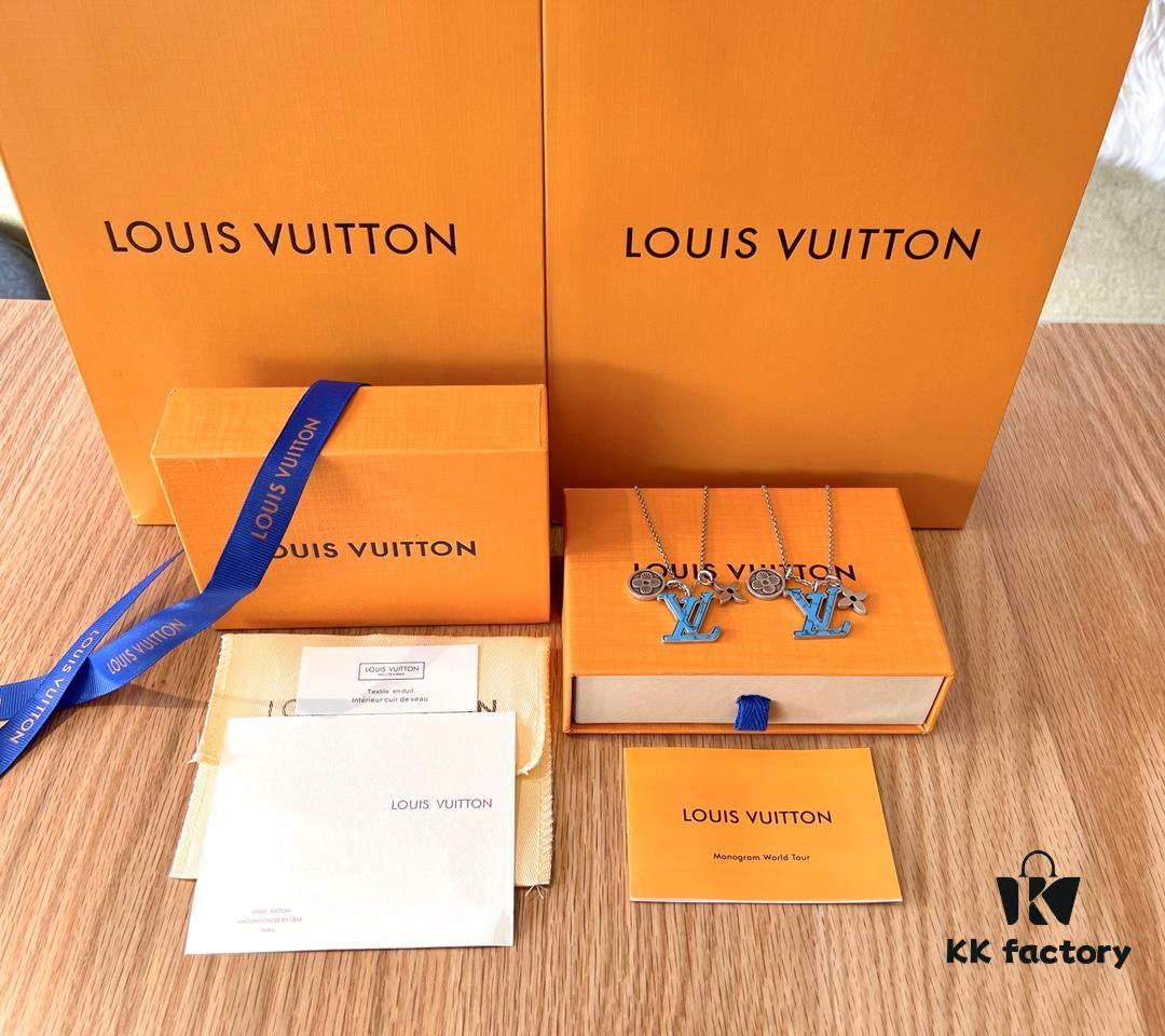 692fcea299f2d84055c89a91 Louis Vuitton Unisex Pendant Chain LV Turquoise Necklace (High-Replica Version, Comparable to Authentic, Synchronized with Boutique Release)