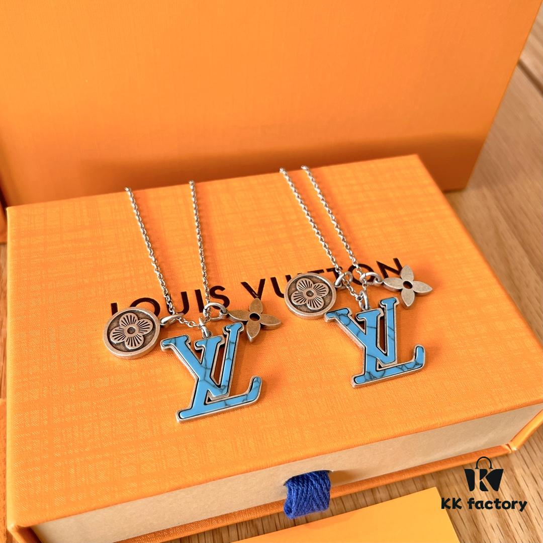 692fcea399f2d84055c89a93 Louis Vuitton Unisex Pendant Chain LV Turquoise Necklace (High-Replica Version, Comparable to Authentic, Synchronized with Boutique Release)