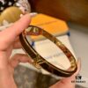 692fcebc99f2d84055c89ac1 LV Monogram Canvas Leather and Calfskin Inlaid Bangle Bracelet