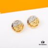 Lvjia Newest Double-Layer Earrings, Brass Gold Plated Studs, Color-Plated Finish, Stylish and Versatile Design
