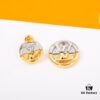 Lvjia Newest Double-Layer Earrings, Brass Gold Plated Studs, Color-Plated Finish, Stylish and Versatile Design