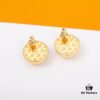 Lvjia Newest Double-Layer Earrings, Brass Gold Plated Studs, Color-Plated Finish, Stylish and Versatile Design