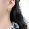 Lvjia Newest Double-Layer Earrings, Brass Gold Plated Studs, Color-Plated Finish, Stylish and Versatile Design