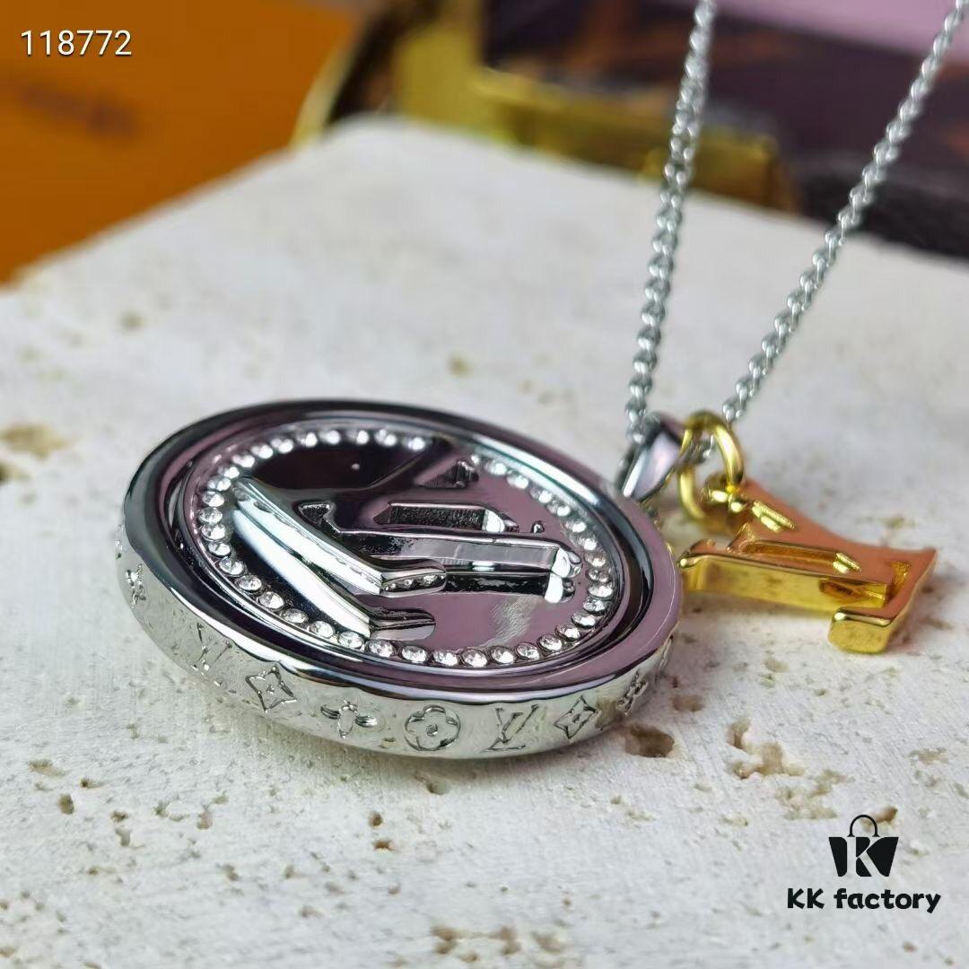 692fced499f2d84055c89aec LV Catch Necklace with Rotating Crystal-Embellished Pendant