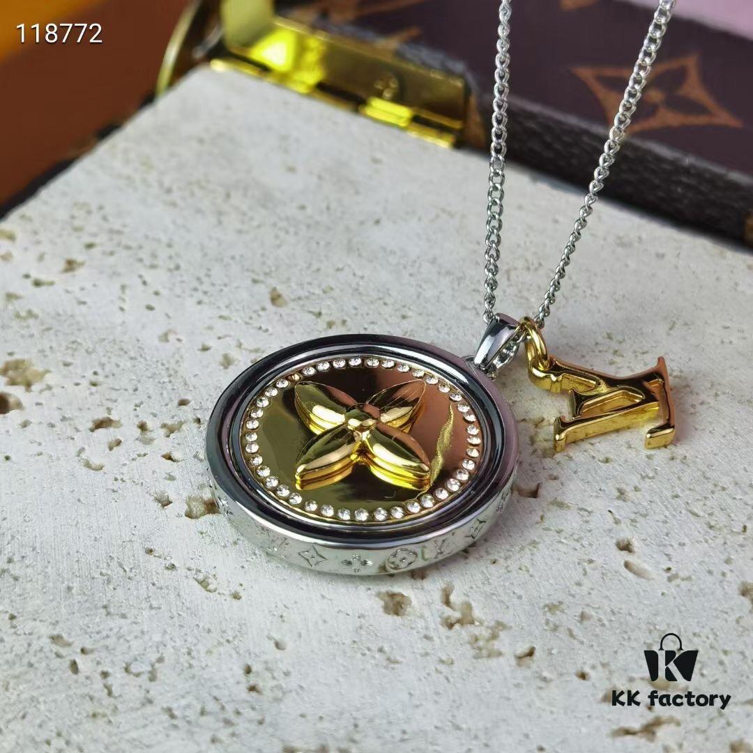692fced599f2d84055c89aef LV Catch Necklace with Rotating Crystal-Embellished Pendant