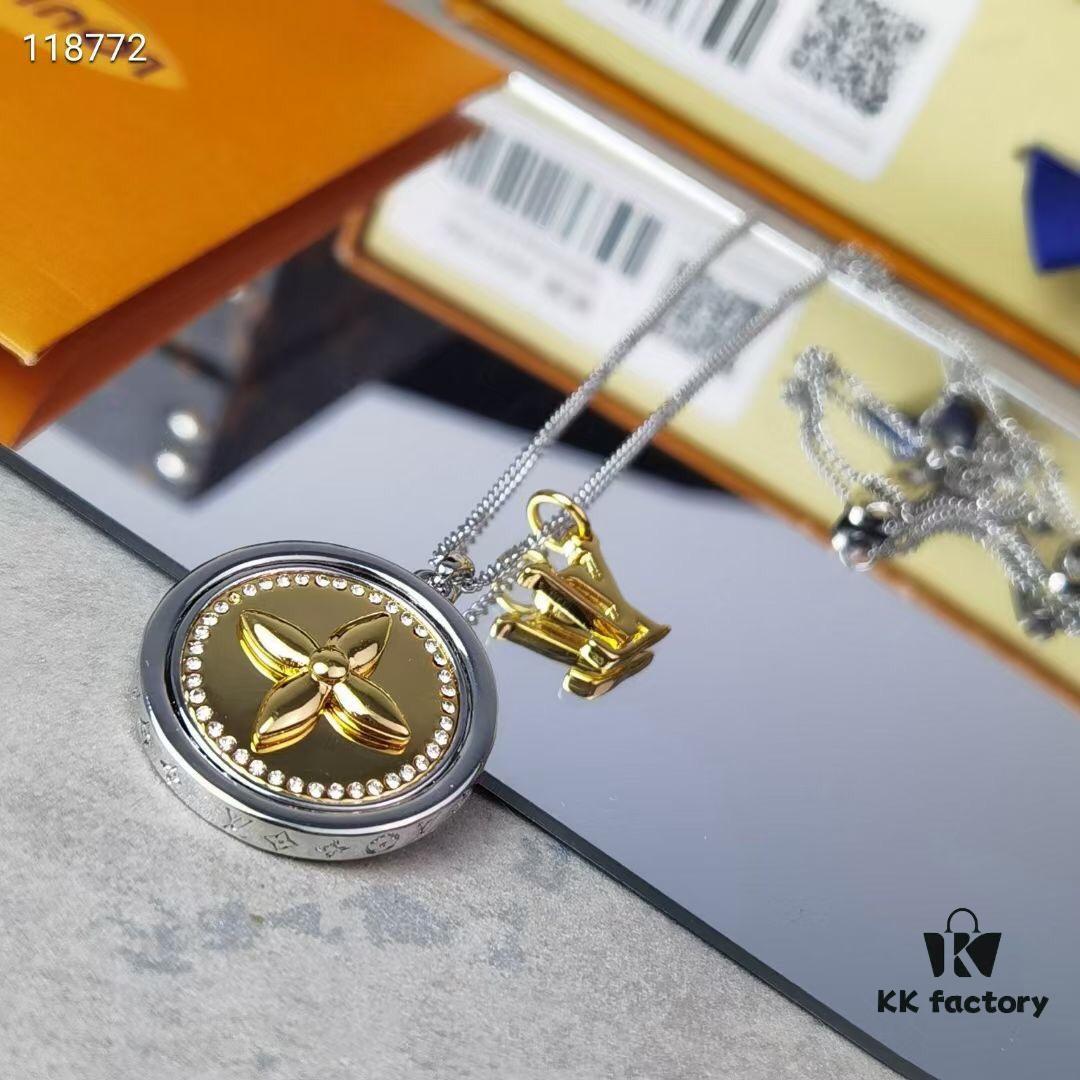 692fced899f2d84055c89af2 LV Catch Necklace with Rotating Crystal-Embellished Pendant