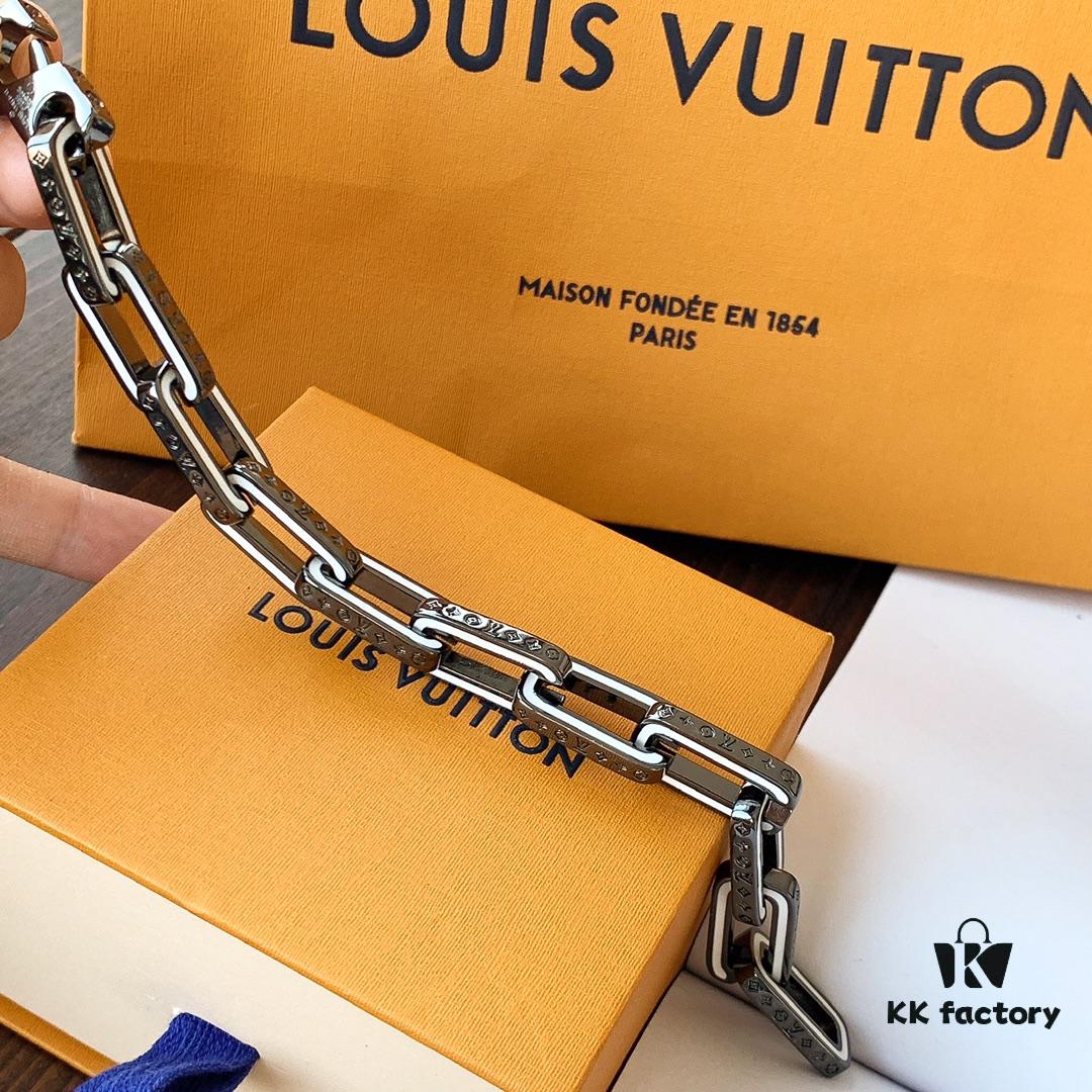 692fcf0c99f2d84055c89b55 LV Latest Louis Vuitton Men's 316 Stainless Steel Bracelet, Tricolor: Iridescent + Silver, Full Metal Construction, Exquisitely Crafted