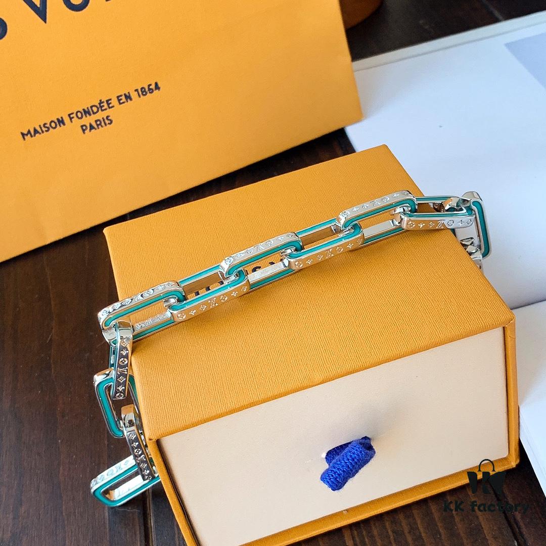 692fcf1199f2d84055c89b5f LV Latest Louis Vuitton Men's 316 Stainless Steel Bracelet, Tricolor: Iridescent Color Plus Silver, Full Metal Construction, Exquisitely Crafted