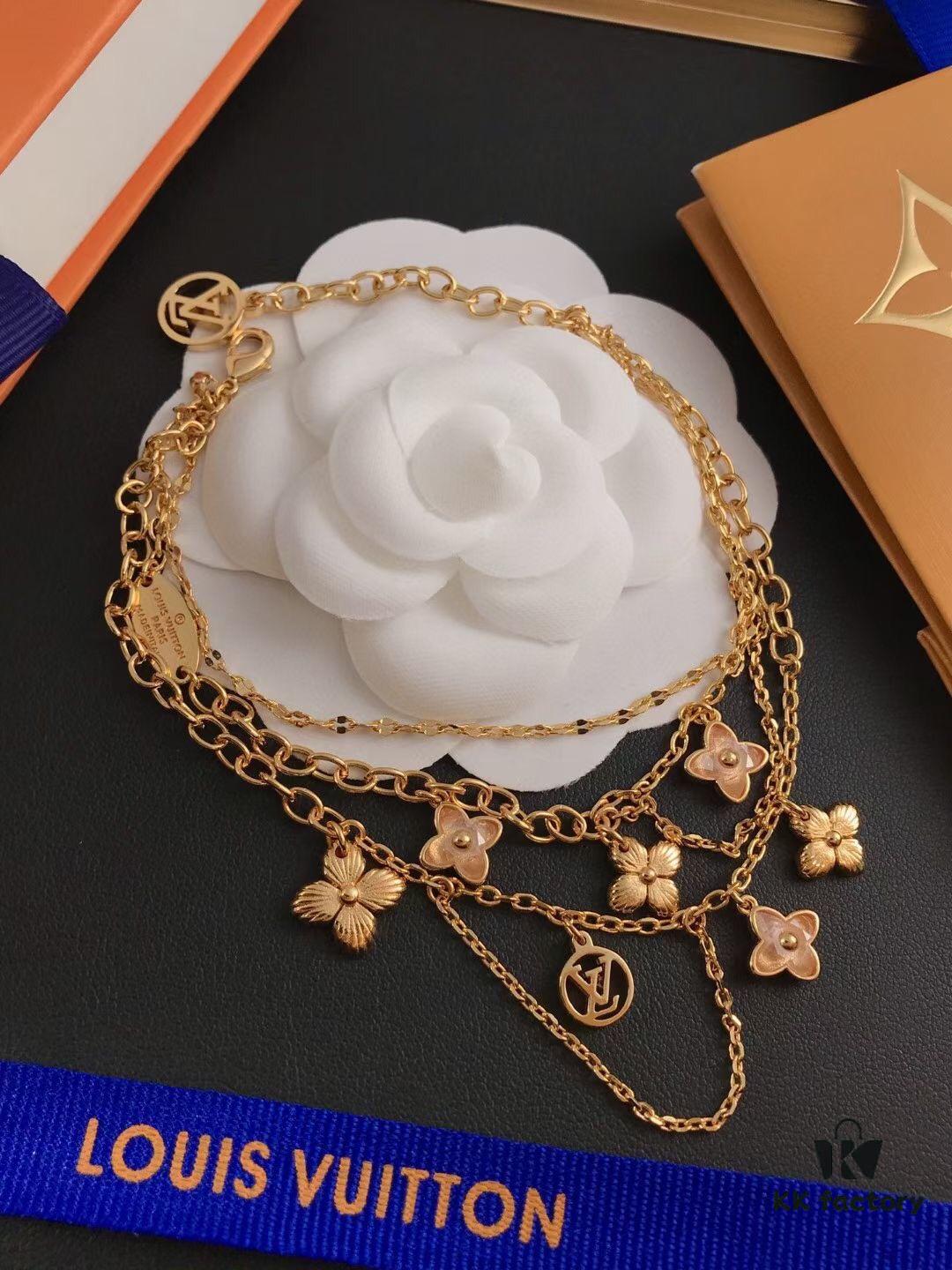 692fcf2799f2d84055c89b80 LV Elegant Three-Layer Bracelet with Charms, Influencer Favorite Style, Adjustable Length, Stunning Layered Look