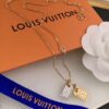 692fcf2b99f2d84055c89b85 LV Nanogram Pendant Necklace, Recommended by Influencers! Two-Tone Mini Pendant with Beaded Chain, Featuring LV Logo and Monogram Pattern, Asymmetric Layered Design, Elegant and Stylish, Reversible Wear, Perfect as a Necklace or Collarbone Chain, Ideal for Layering