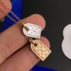 692fcf2f99f2d84055c89b8a LV Nanogram Pendant Necklace, Recommended by Influencers! Two-Tone Mini Pendant with Beaded Chain, Featuring LV Logo and Monogram Pattern, Asymmetric Layered Design, Elegant and Stylish, Reversible Wear, Perfect as a Necklace or Collarbone Chain, Ideal for Layering
