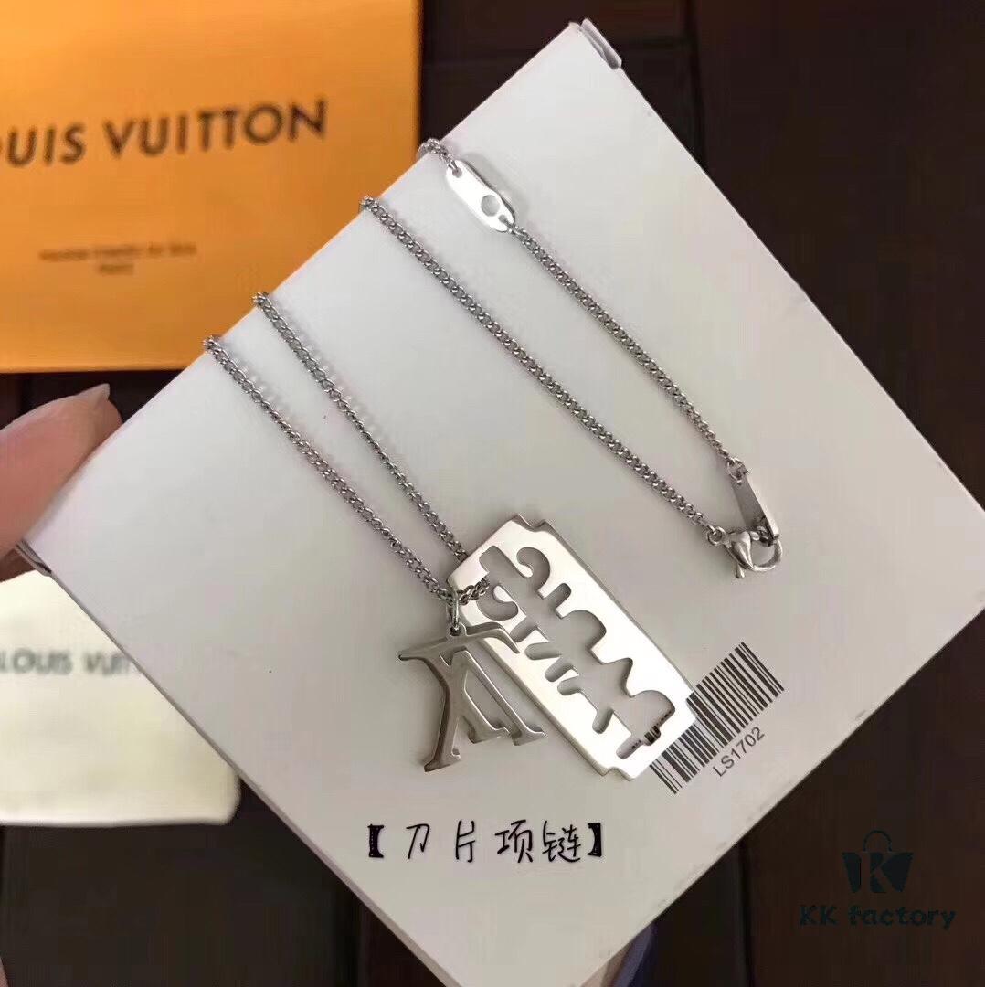 692fcf6999f2d84055c89be3 Exclusive In-Stock! New LV-Style Engraved Pendant Necklace – Fashionable Unisex Chain, Adjustable Length, 'Key of Love' Design, Couples' Jewelry with Full Gift Packaging