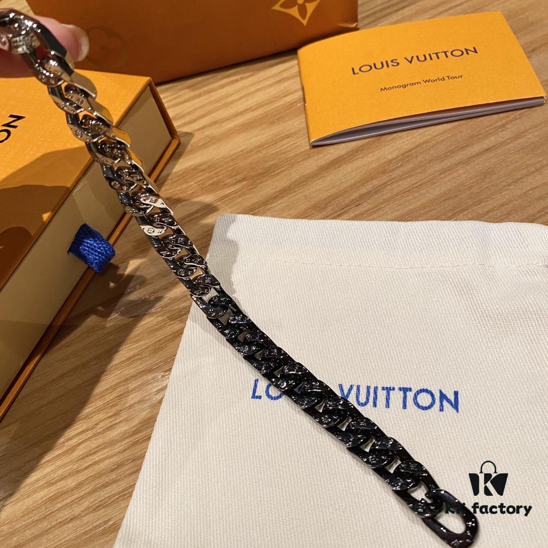 LV Latest Color-Block Thin Cuban Chain