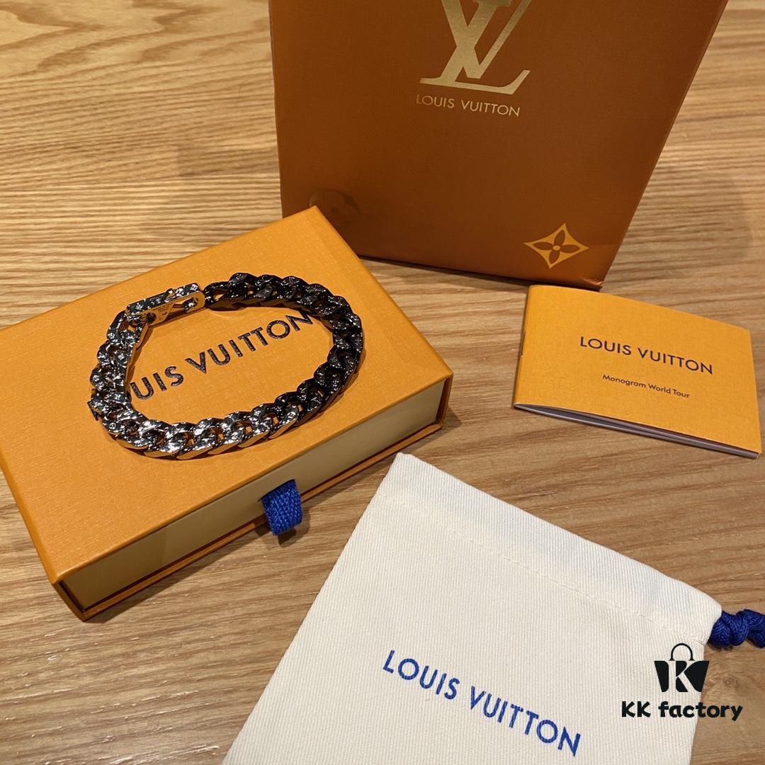 LV Latest Color-Block Thin Cuban Chain