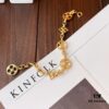 692fcf9799f2d84055c89c37 Golden LV Blooming Series Bracelet with Elegant Pendants