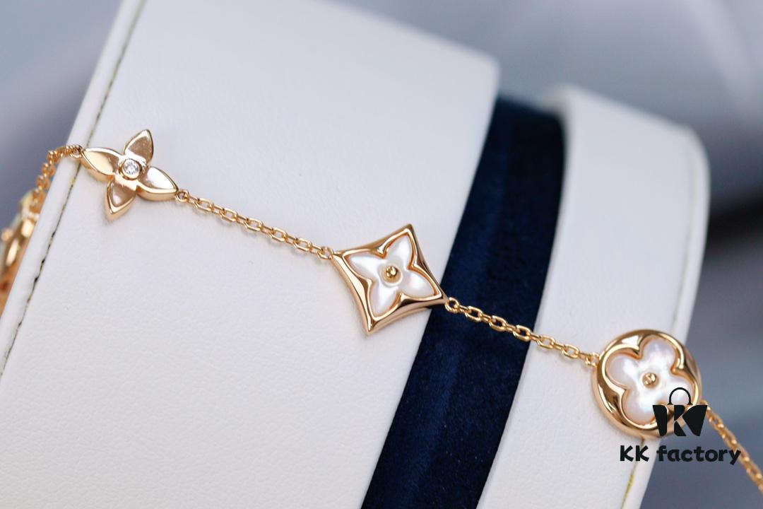 692fcfae99f2d84055c89c66 LV Louis Vuitton Five-Flower Bracelet in V Gold, Never Fades