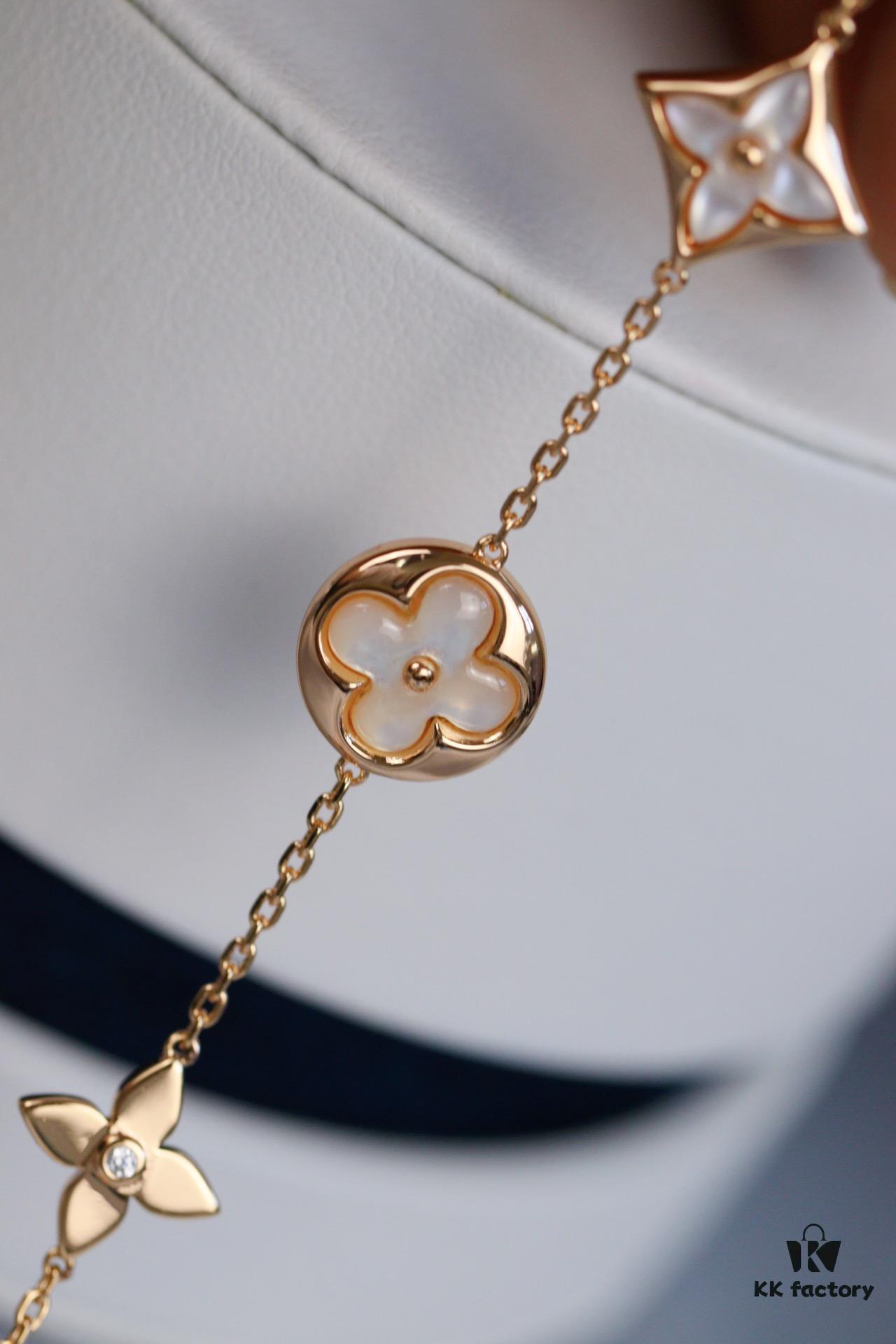 692fcfb099f2d84055c89c68 LV Louis Vuitton Five-Flower Bracelet in V Gold, Never Fades