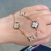 692fcfb299f2d84055c89c6f Four-flower bracelet, a fairy-like jewelry piece that's beautiful worn alone and doesn't require layeringâeconomical and elegant!