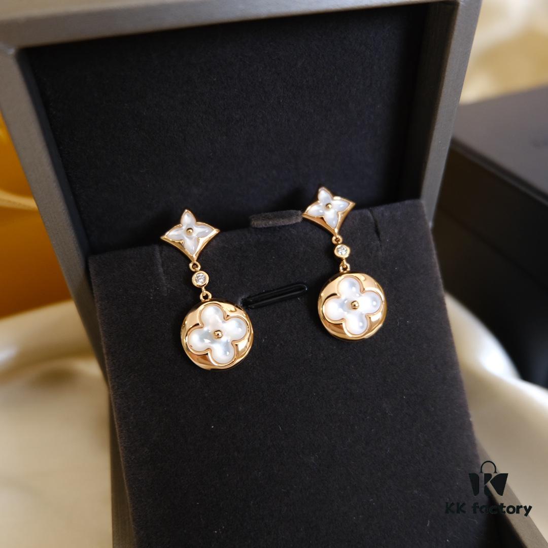 692fcfbe99f2d84055c89c86 Our Design - Donkey House Rhombus Round White Mother of Pearl Stud Earrings
