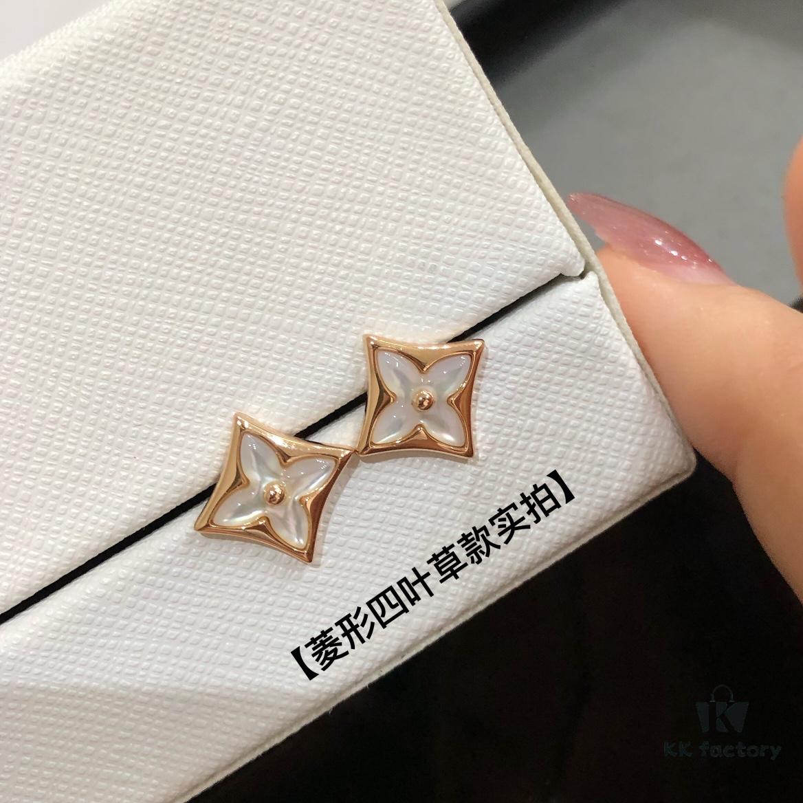 692fcfbe99f2d84055c89c87 New Arrival, Classic LV Monogram AB Style Mother-of-Pearl Stud Earrings