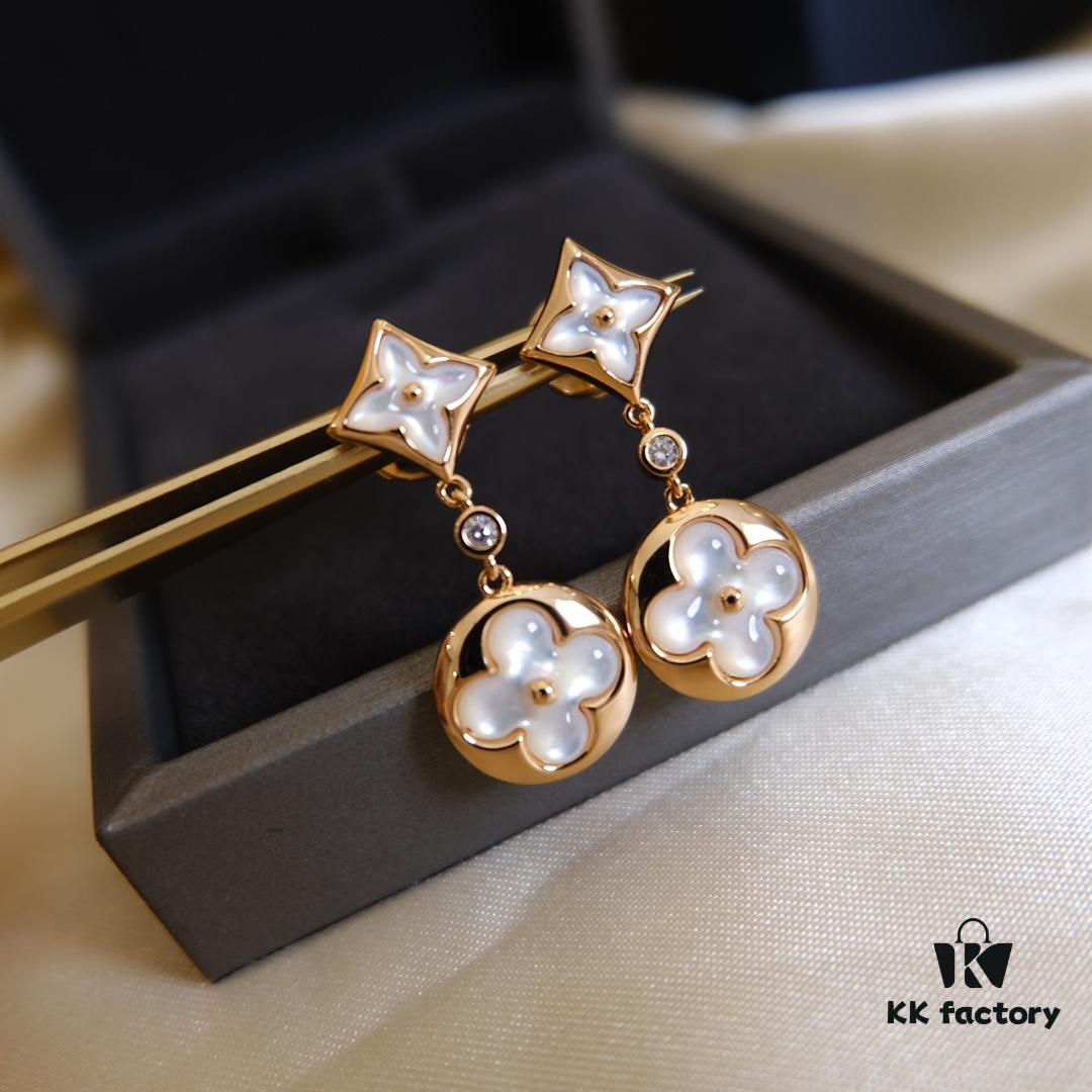 692fcfbf99f2d84055c89c89 Our Design - Donkey House Rhombus Round White Mother of Pearl Stud Earrings