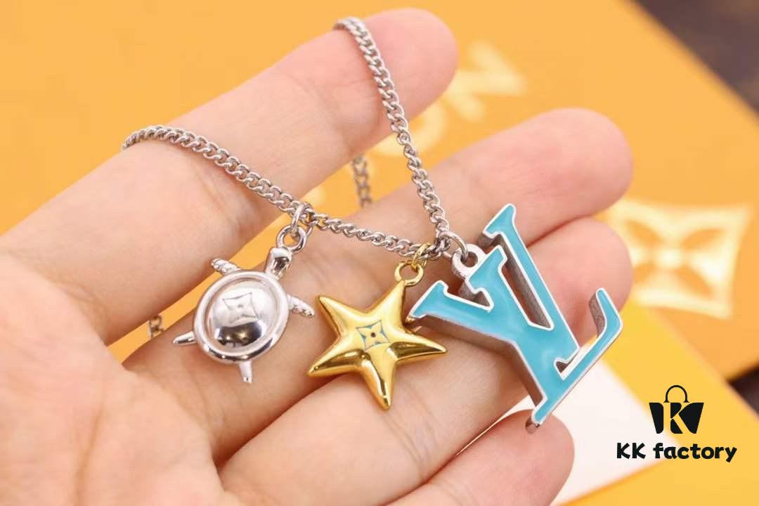 692fcfe399f2d84055c89cd5 Louis Vuitton Aquatics Enamel Starfish and Turtle Necklace