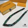 692fd00e99f2d84055c89d24 New Arrival: LV Chain Links Patches Cuban Green Colored Diamond Necklace for Men