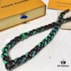 692fd01099f2d84055c89d26 New Arrival: LV Chain Links Patches Cuban Green Colored Diamond Necklace for Men