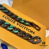 692fd01099f2d84055c89d27 New Arrival: LV Chain Links Patches Cuban Green Colored Diamond Necklace for Men