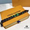 692fd01499f2d84055c89d2d New Arrival~LV Men's Bracelet CHAIN LINKS PATCHES Cuban Green Colorful Crystal Bracelet 21cm