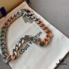 692fd01d99f2d84055c89d3c LV 20205S Enamel Necklace/Bracelet Unisex Cuban Link Chain with Logo Design