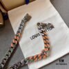 692fd01d99f2d84055c89d3d LV 20205S Enamel Necklace/Bracelet Unisex Cuban Link Chain with Logo Design