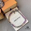 692fd01f99f2d84055c89d41 LV 20205S Enamel Necklace/Bracelet Unisex Cuban Link Chain with L&V Logo and Monogram Pattern