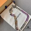 692fd02199f2d84055c89d43 LV 20205S Enamel Necklace/Bracelet Unisex Cuban Link Chain with L&V Logo and Monogram Pattern