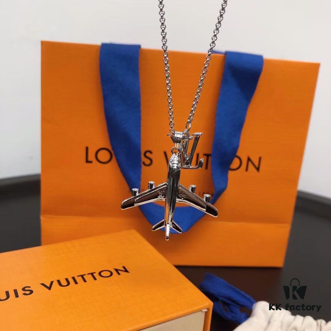 Louis Vuitton LV Plane Pendant Necklace Unisex