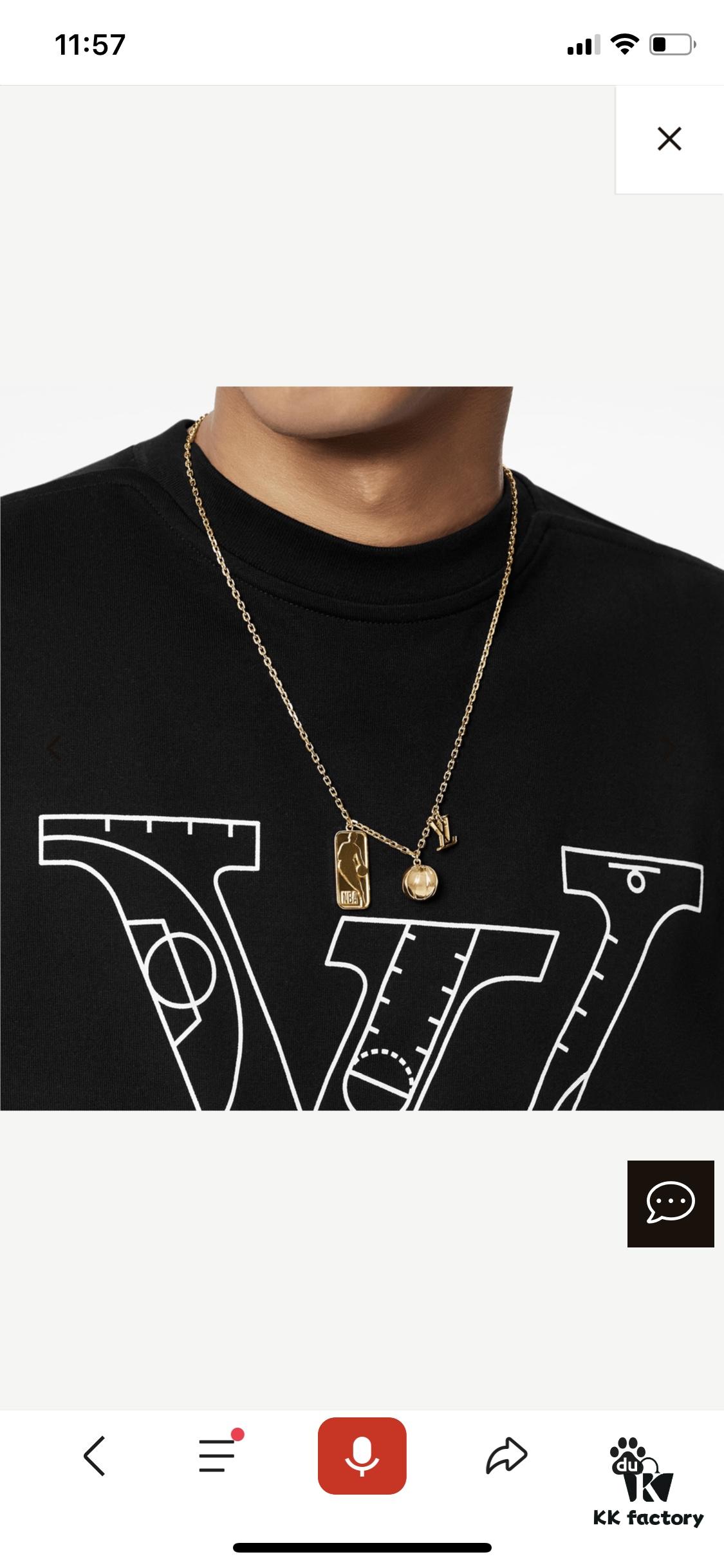 LVxNBA Ball and Tab Necklace