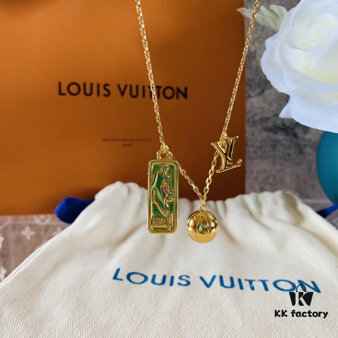 LVxNBA Ball and Tab Necklace