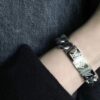692fd07999f2d84055c89dd4 LV Men's Cuban Steel Bracelet with Metal Band
