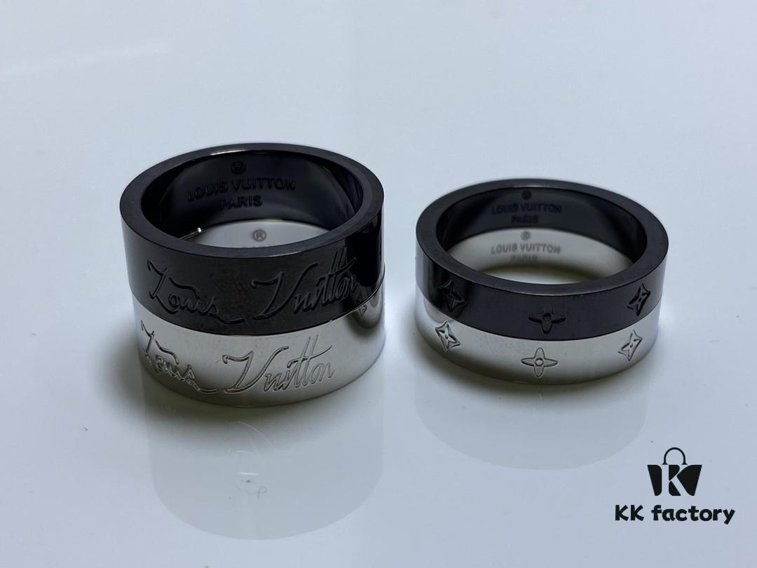 692fd07a99f2d84055c89dd9 New Arrival, Donkey Brand LV You And Me Ring Set with Different Widths, Featuring Virgil Abloh's Handwritten Louis Vuitton Signature and Monogram Flower Engraving, Stylish Unisex Design Ideal for Stacking or Wearing on Two Fingers
