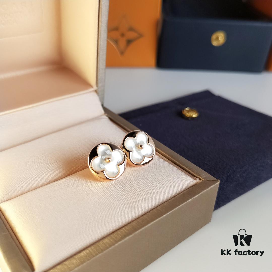 692fd0a099f2d84055c89e17 LV Classic Monogram White Mother-of-Pearl Stud Earrings