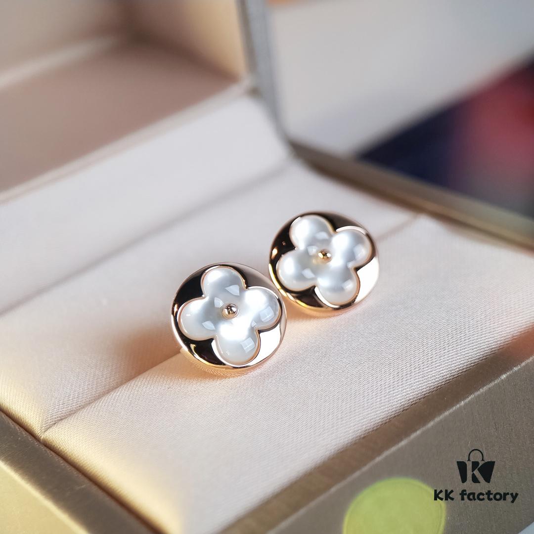 692fd0a099f2d84055c89e19 LV Classic Monogram White Mother-of-Pearl Stud Earrings