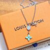692fd0b999f2d84055c89e47 Louis Vuitton Opal Green Floral Letter Couple Necklace