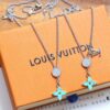 692fd0ba99f2d84055c89e4a Louis Vuitton Opal Green Floral Letter Couple Necklace