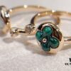 692fd16199f2d84055c89f6f Color Blossom High Jewelry Ring in V Gold with White Shell, Red Carnelian, Peacock Green, and Black Onyx